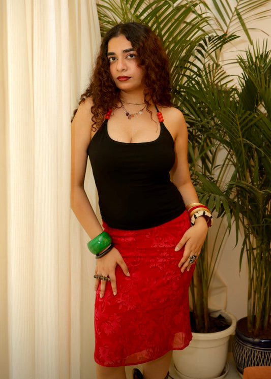 Scarlet Beaded Top